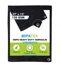 Mipatex Tarpaulin / Tirpal 27 Feet x 15 Feet 150 GSM (Black)